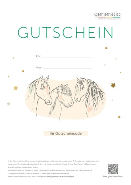 Gutschein Rassenanalyse inkl. Identität PFERD